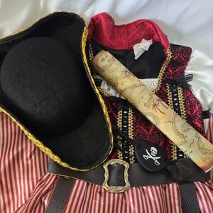 Girls Youth Pirate Princess Halloween DressUp Costume and Accessories 7/8 Medium